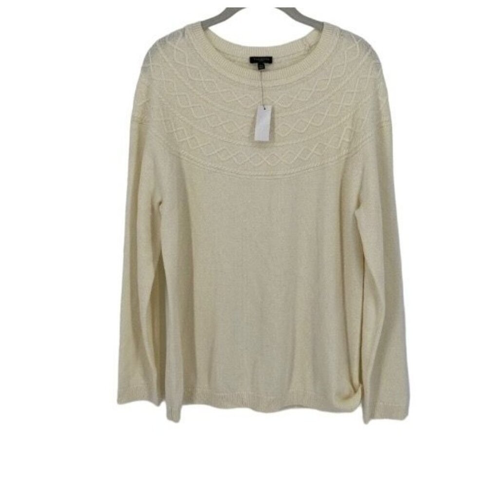 Talbots Petite Women's Ivory  Long Sleeve Sweater Size XLP